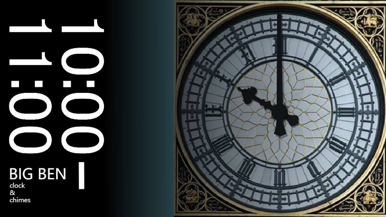 Big Ben (10:00–11:00) chimes and clock | Big Ben Digital