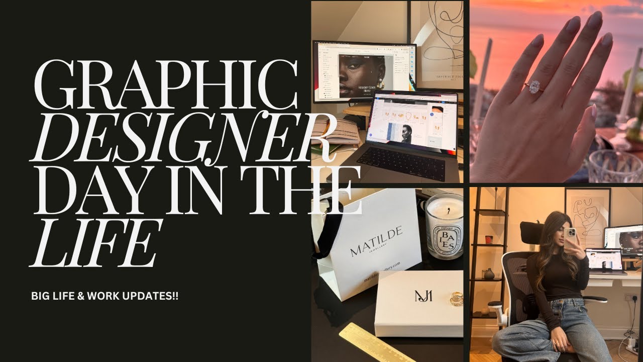 A day in the life of a graphic designer || I'M ENGAGED!! 💍, Life & Work Updates 💻
