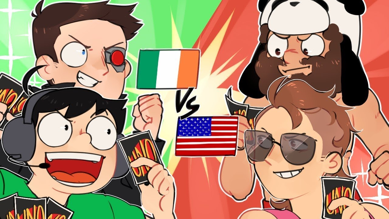 TEAM IRELAND vs TEAM AMERICA! - UNO Teams (Funny Moments)