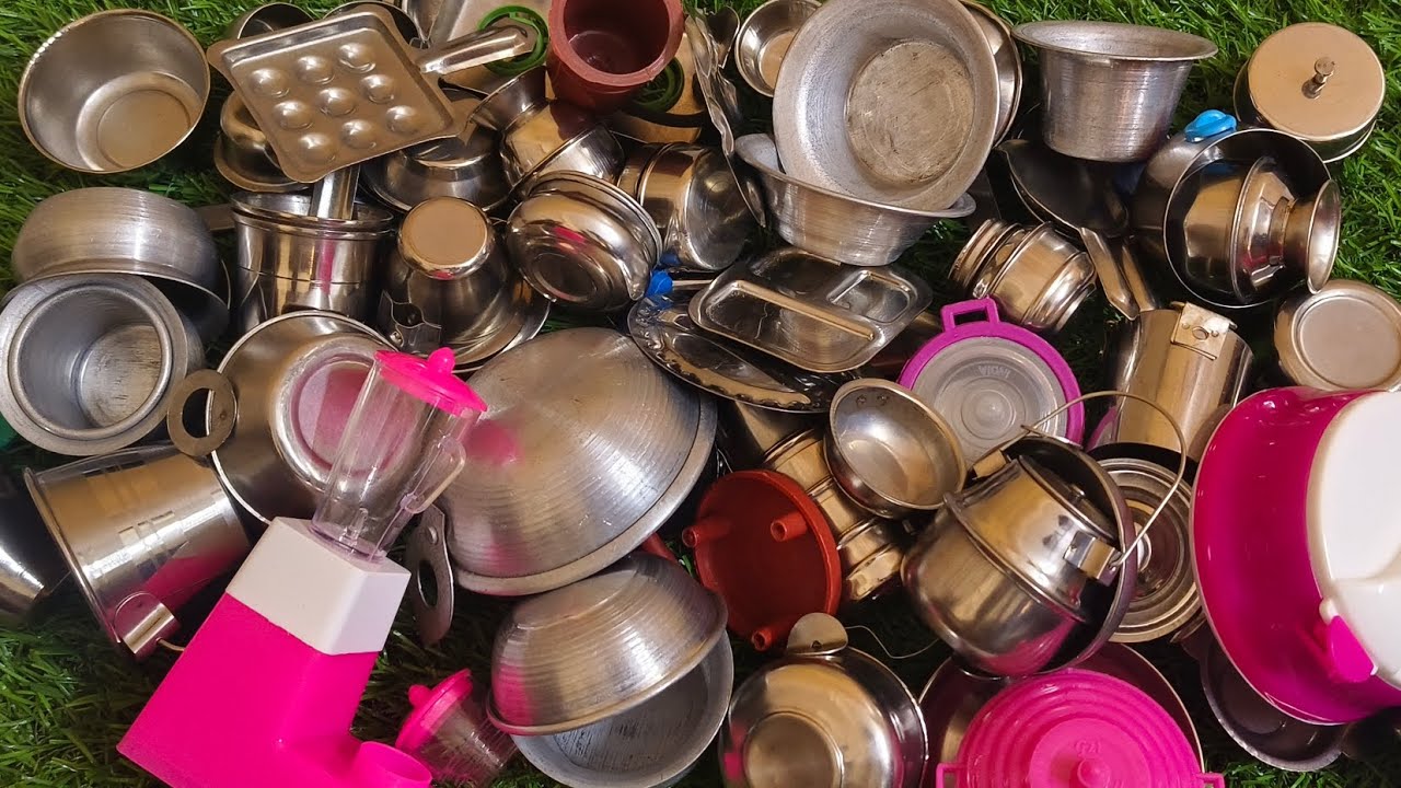 Miniature Steel Kitchen Items | Mini Steel Kitchen Toys Collection