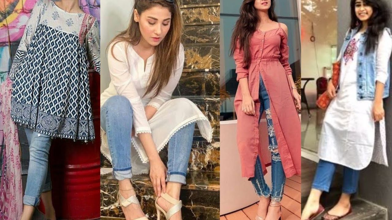 Kurti With Jeans ll Stylish Look Jeans With Kurti Ideas 2019,2020