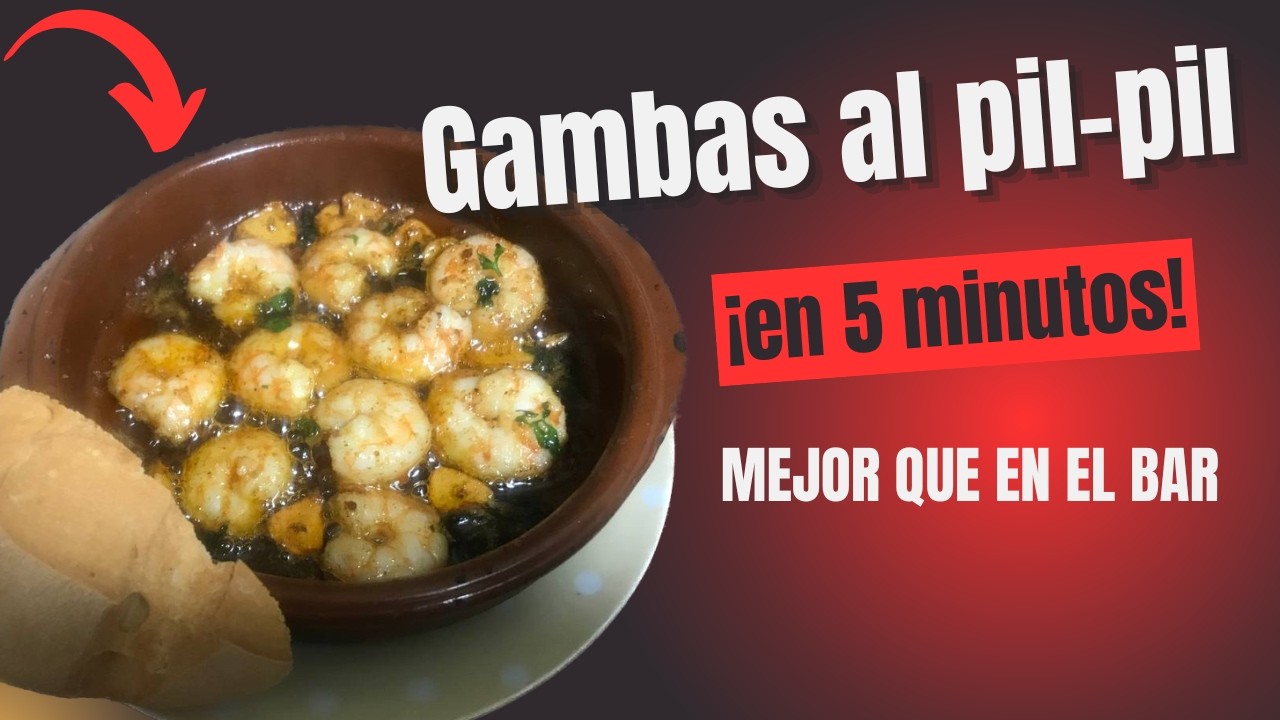 ¿Cómo hacer unas GAMBAS al PIL PIL ? (al Ajillo) 🍤 Cocinar Receta Fácil y Rápida | Cena para Dos