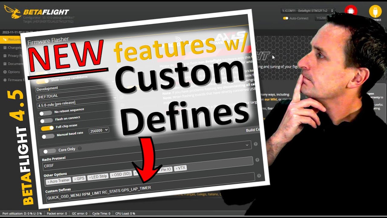 📢 Betaflight 4.5  👇👇CUSTOM DEFINES  👇👇 |  How to Flash Special Features