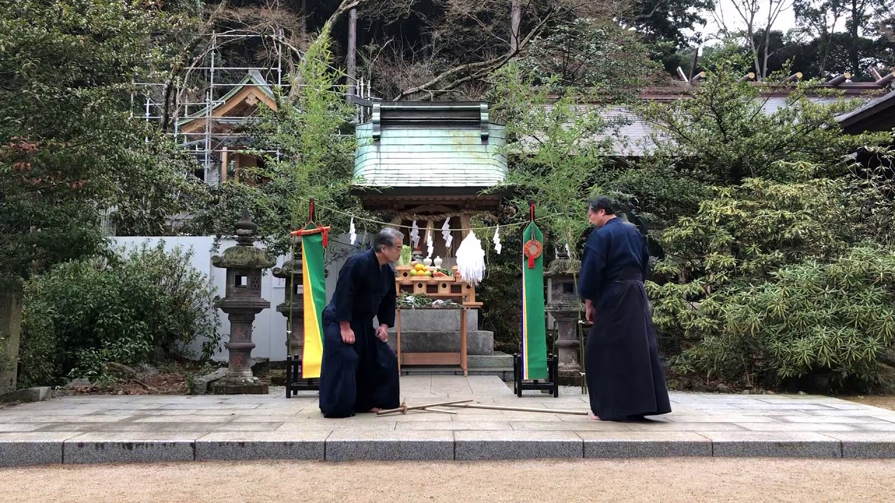 平成31年流祖神社稽古初め奉納演武　神道夢想流杖道　影