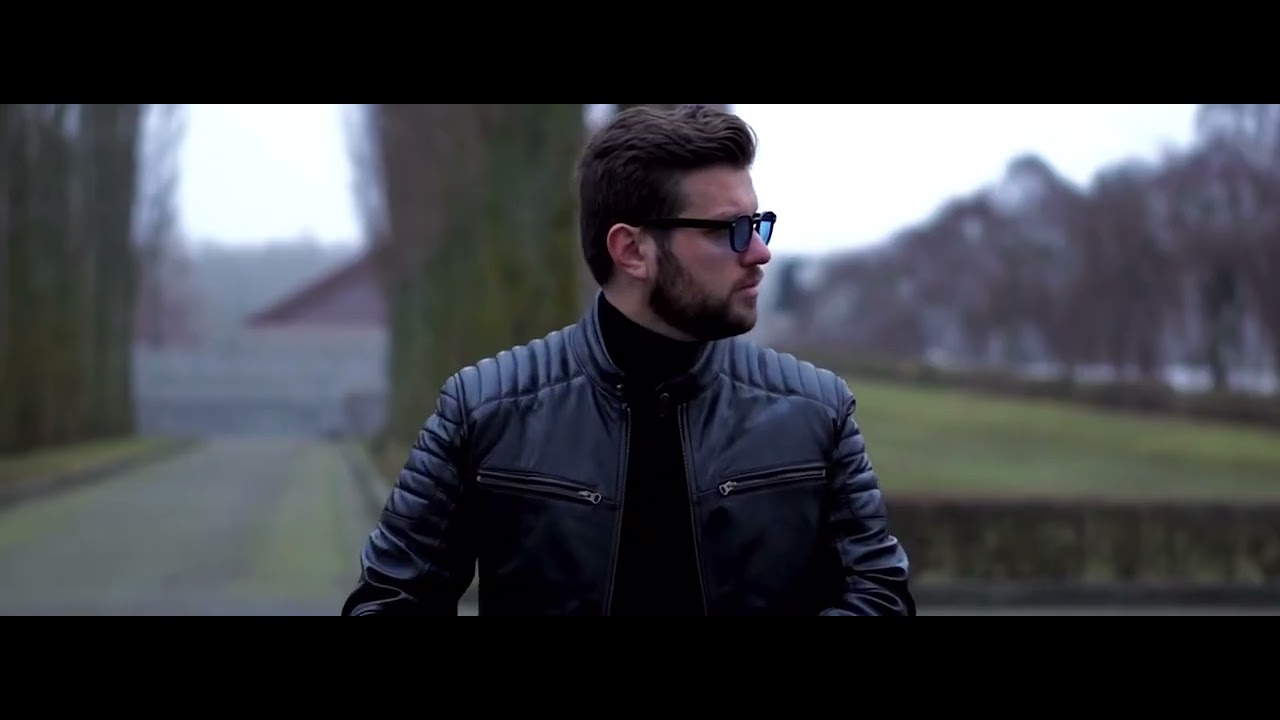 Decrum Men's Black Leather Racer Jacket | Quilted Moto Style