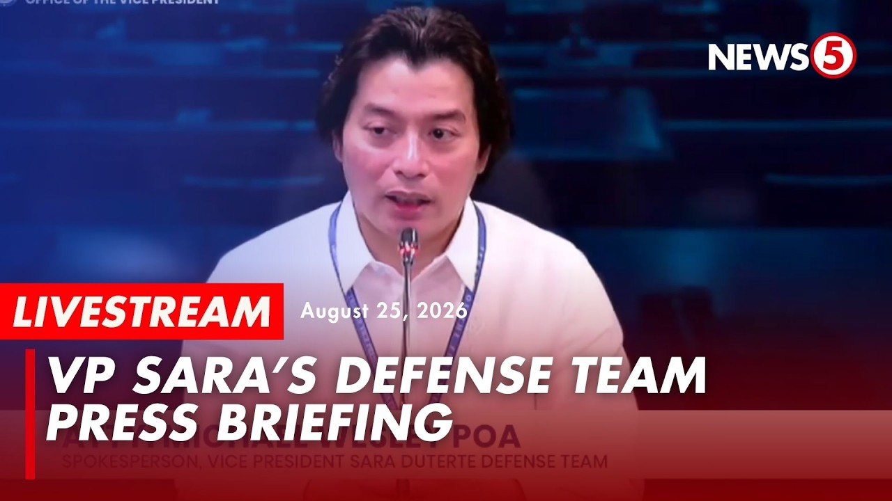 LIVE | VP Sara defense panel holds briefing after Day 18 of VP Sara impeachment trial (August 25)