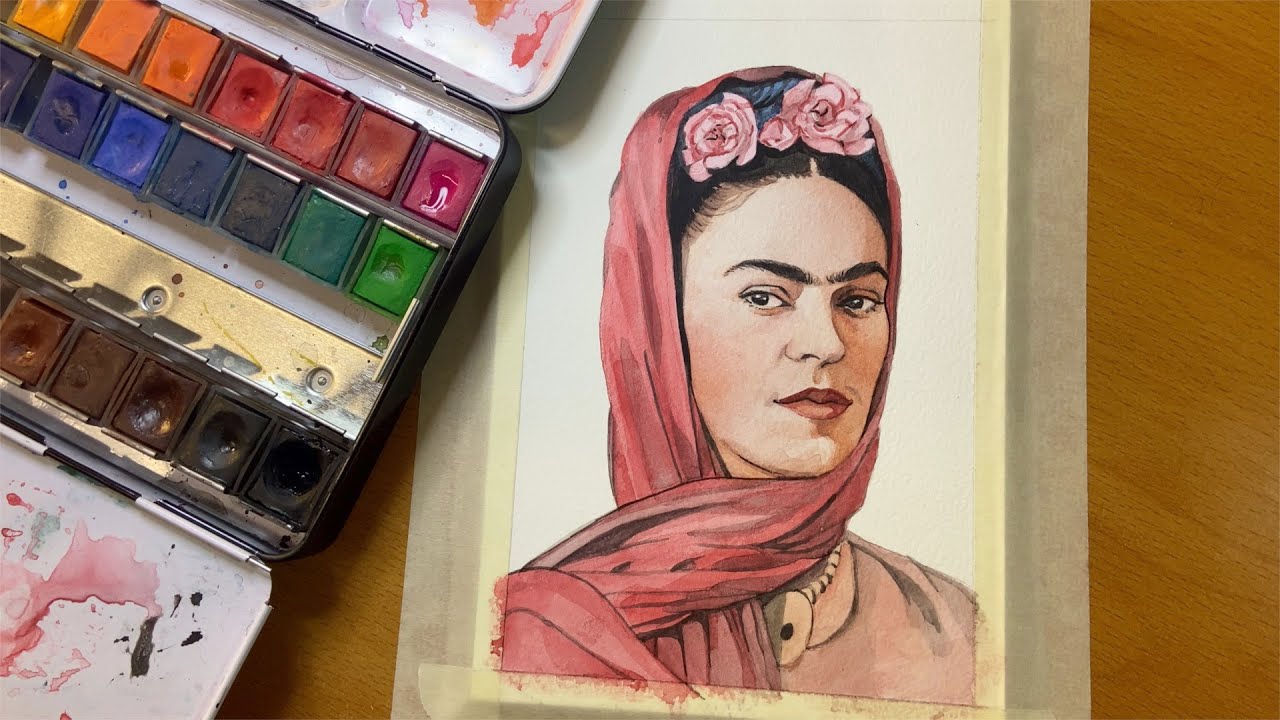 Frida Kahlo Watercolor Timelapse