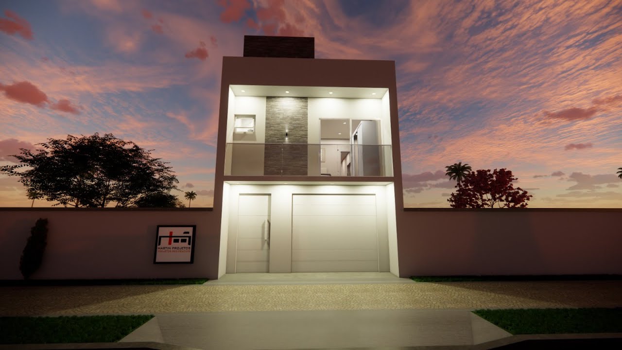 Projeto de Sobrado com 2 quartos - 87m2 - Projeto 568