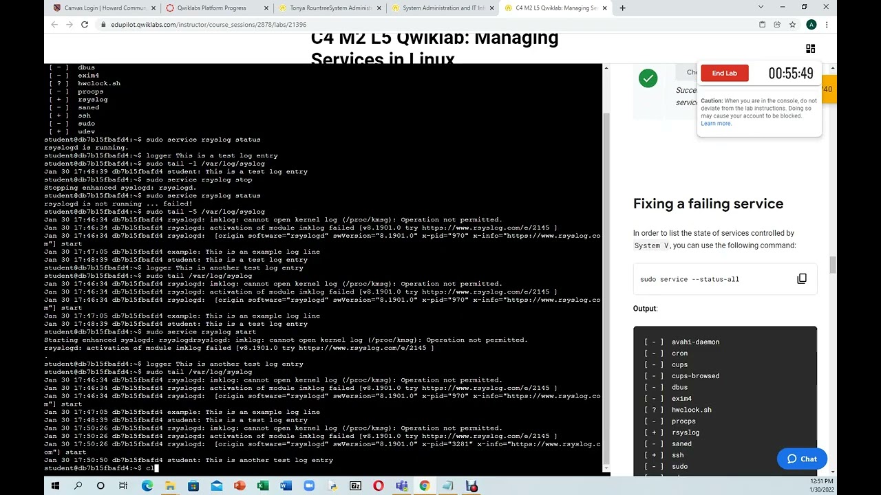 managing services linux
