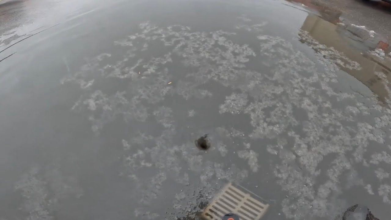 SLUSHY WHIRLPOOL. Parking lot drain unclogging