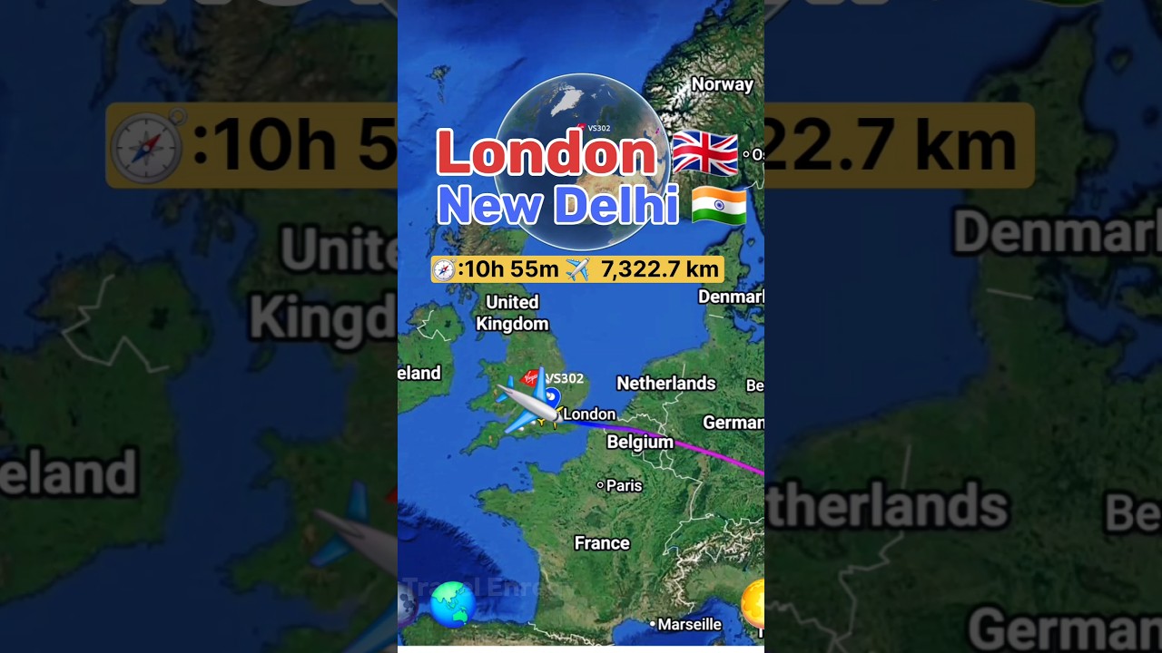 London 🇬🇧 to New Delhi 🇮🇳flight Route UK-India ✈️  #flightpath  #internationalflights  #flightroute