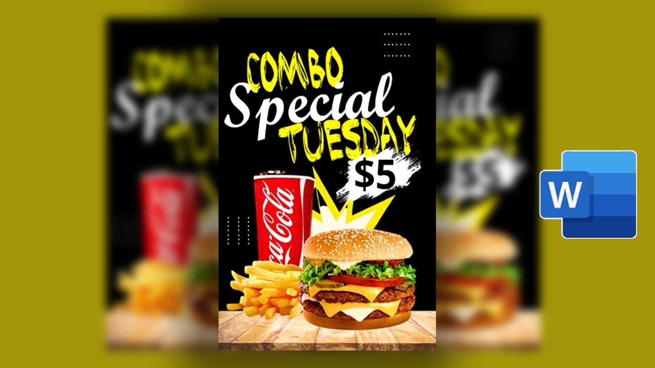 How to Make Poster Design in Microsoft Word | Social Media Post | Muabi Design