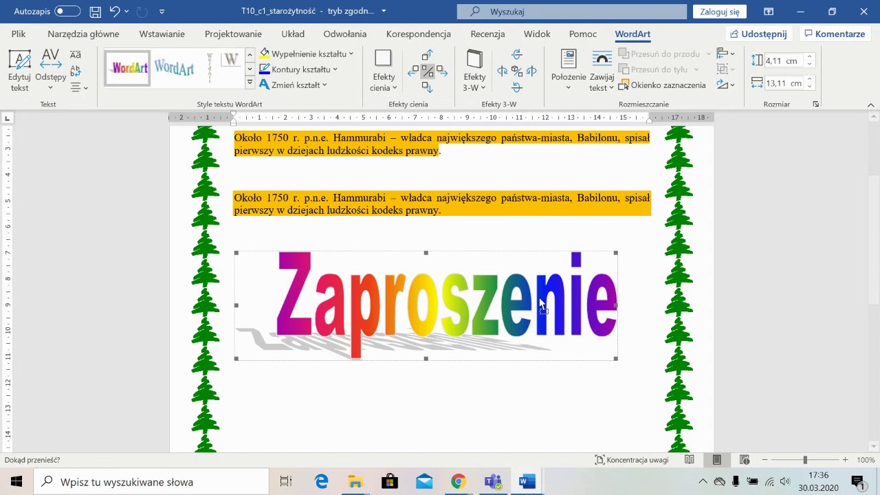 MS WORD  tabele, ramki, i ozdobniki w tekście