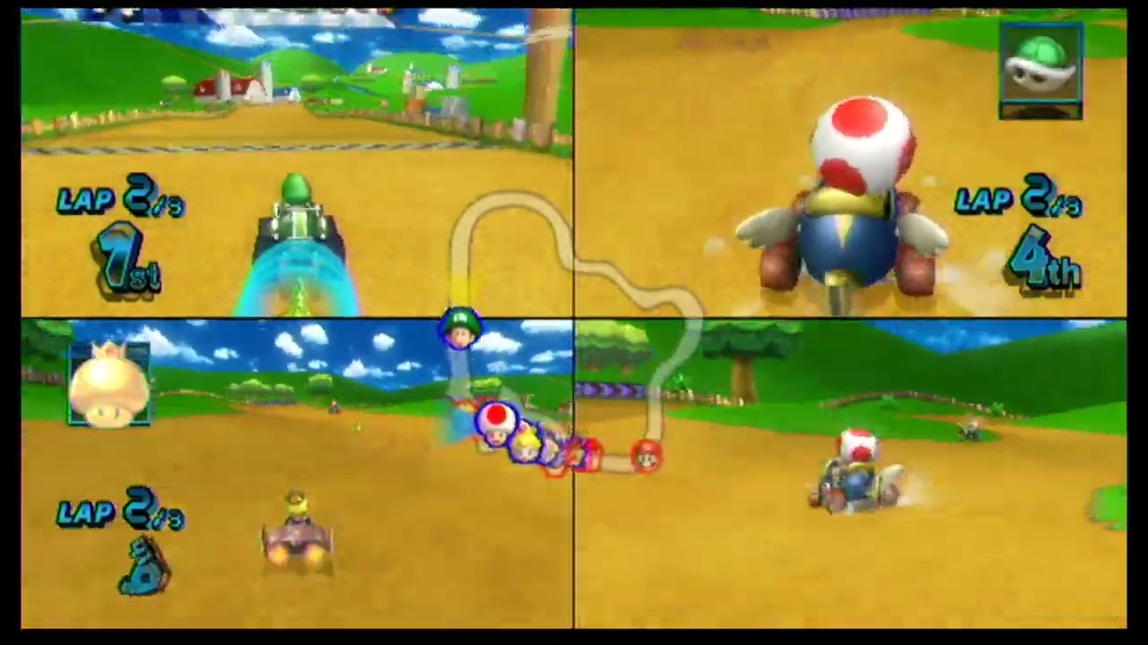 Mario Kart Wii 3 Player Team Race!