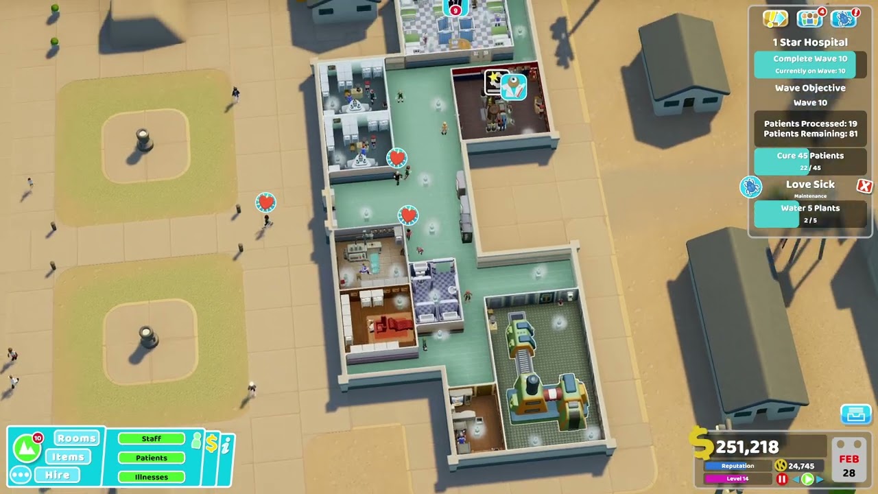 Two Point Hospital: 1st star at Camouflage Falls