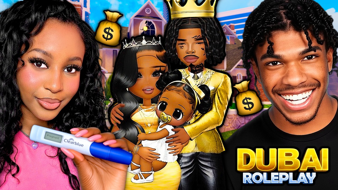 I Started THE RICHEST REALISTIC FAMILY with my BOYFRIEND in DUBAI RP... We Had A BABY! (Roblox)
