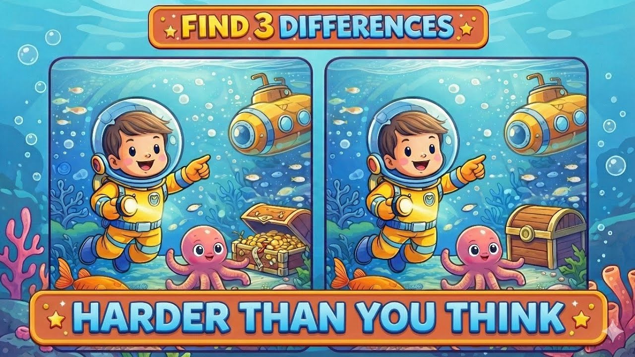Find 3 Differences | Fun Visual Brain Training, Spot the Difference, #spotthedifference #puzzle