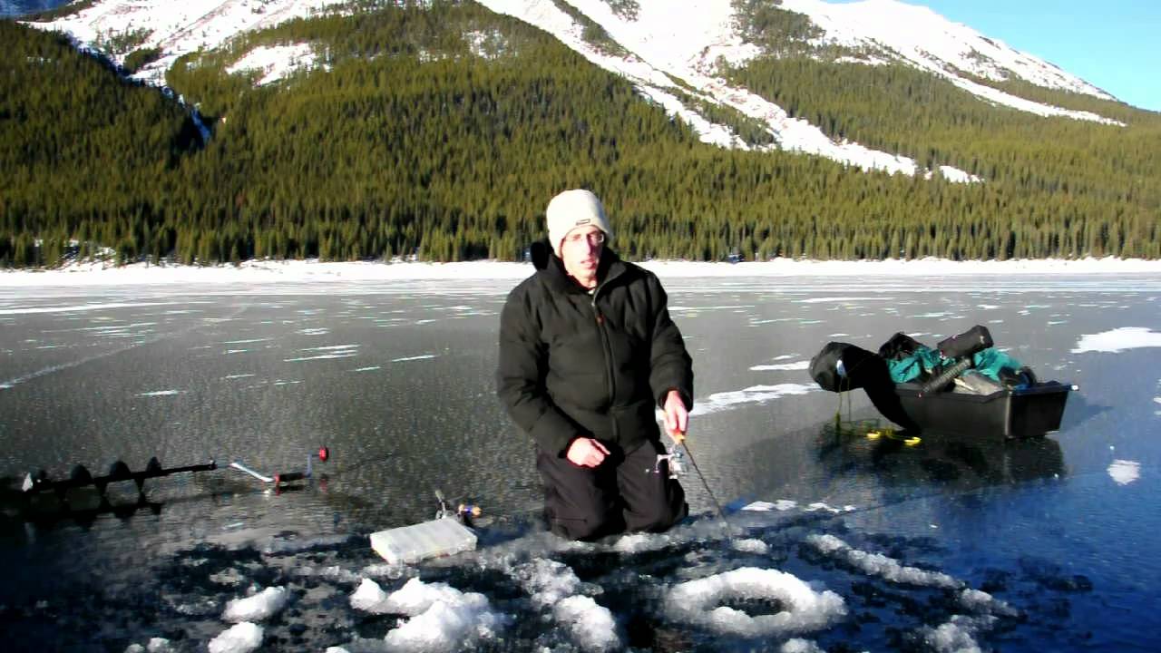 Ice fishing Spray Lake - Lake Trout (extended version)