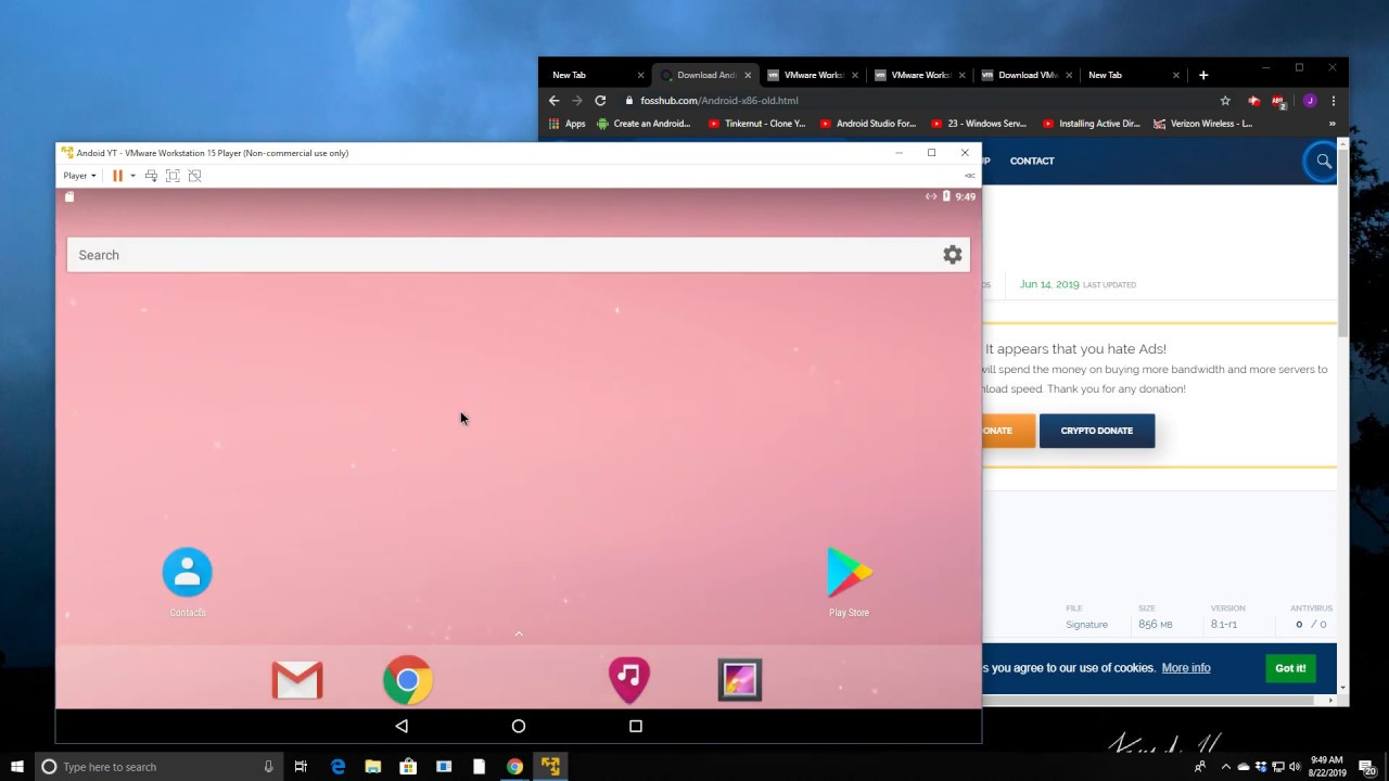 Android installation on VMware player - WORKS!!