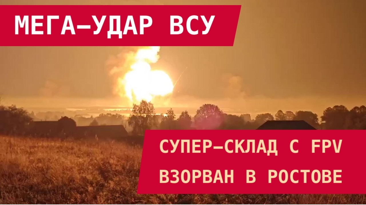 МЕГА-УДАР ВСУ: СУПЕР-СКЛАД С FPV ВЗОРВАН В РОСТОВЕ