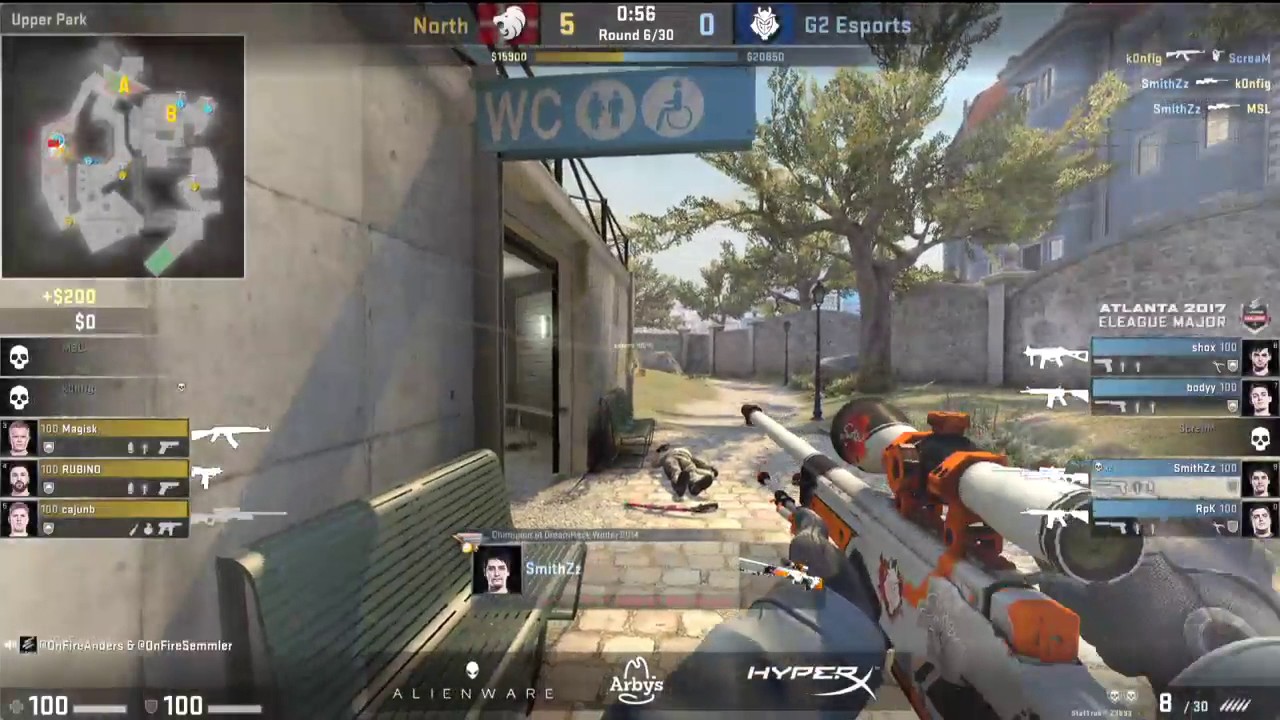 SmithZz hitting 2 shots with the AWP