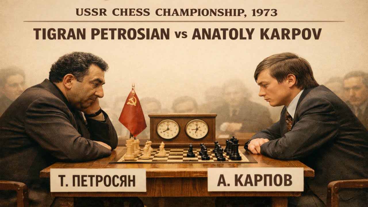 Tigran Petrosian vs Anatoly Karpov - USSR Championship, 1973