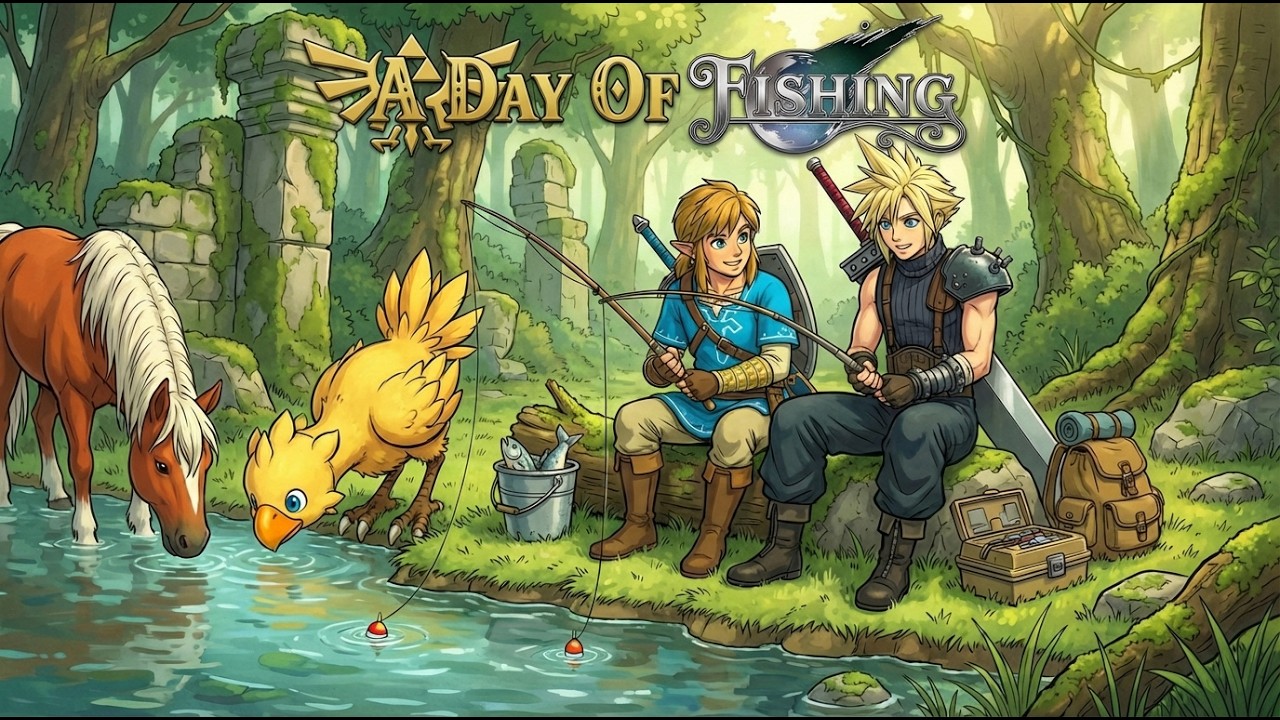 Zelda and Final Fantasy — Relaxing JRPG Fantasy Music | Link Invites Cloud to Fish 🎣