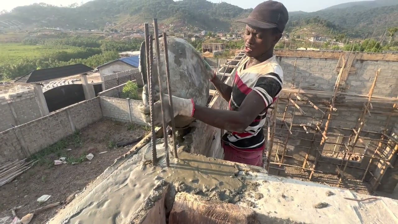 TIE BEAM- BUILDING A HOUSE IN SIERRA LEONE.