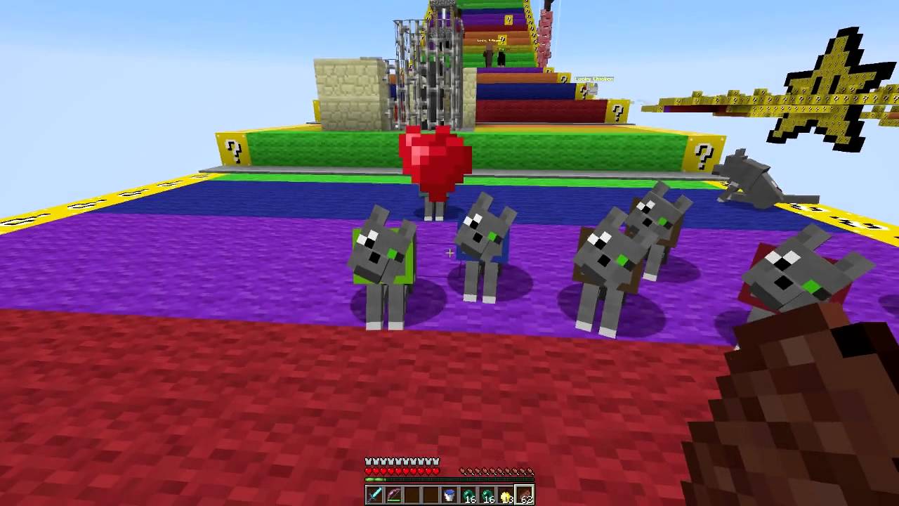 Minecraft: LUCKY BLOCK RAINBOW ROAD Mods! Mini-Game Challenge PVP Modded!