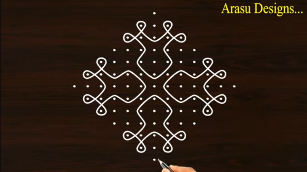 #Arasudesigns#sikkukolam#kambikolam Beautiful kolam, 13 dot neli, melikala muggulu - Nandhana n10