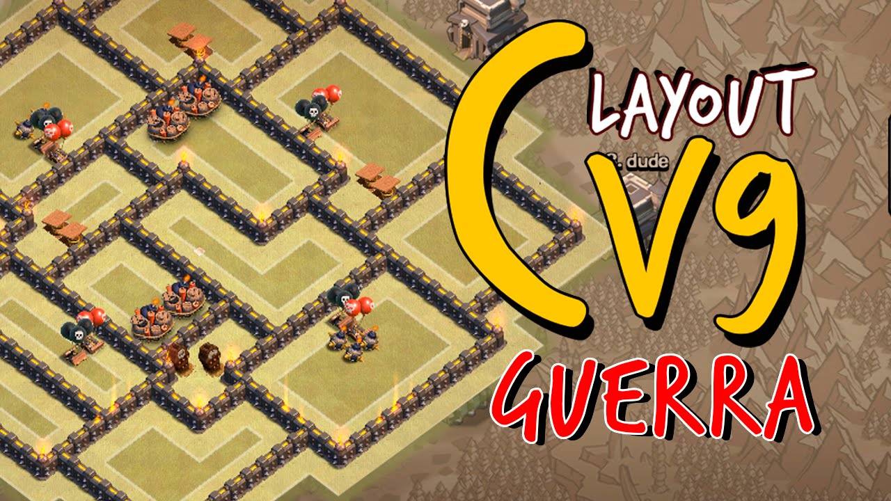 LAYOUT DE GUERRA P/ CV9 (2 DISPERSORES) | TH9 WAR BASE WITH 2 AIR SWEEPERS