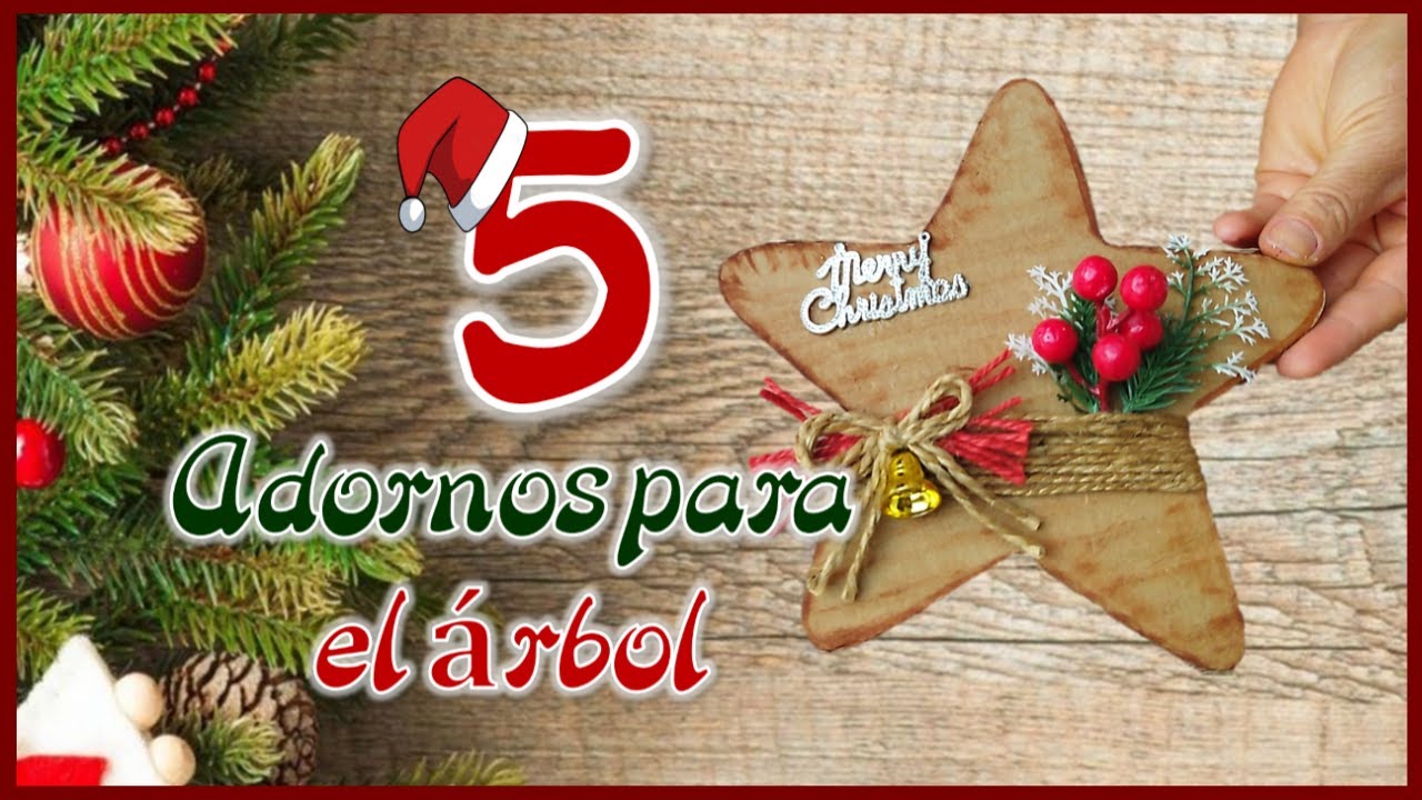 5 ADORNOS FÁCILES PARA EL ÁRBOL NAVIDEÑO - Crafts to decorate the Christmas tree - Ideas de navidad
