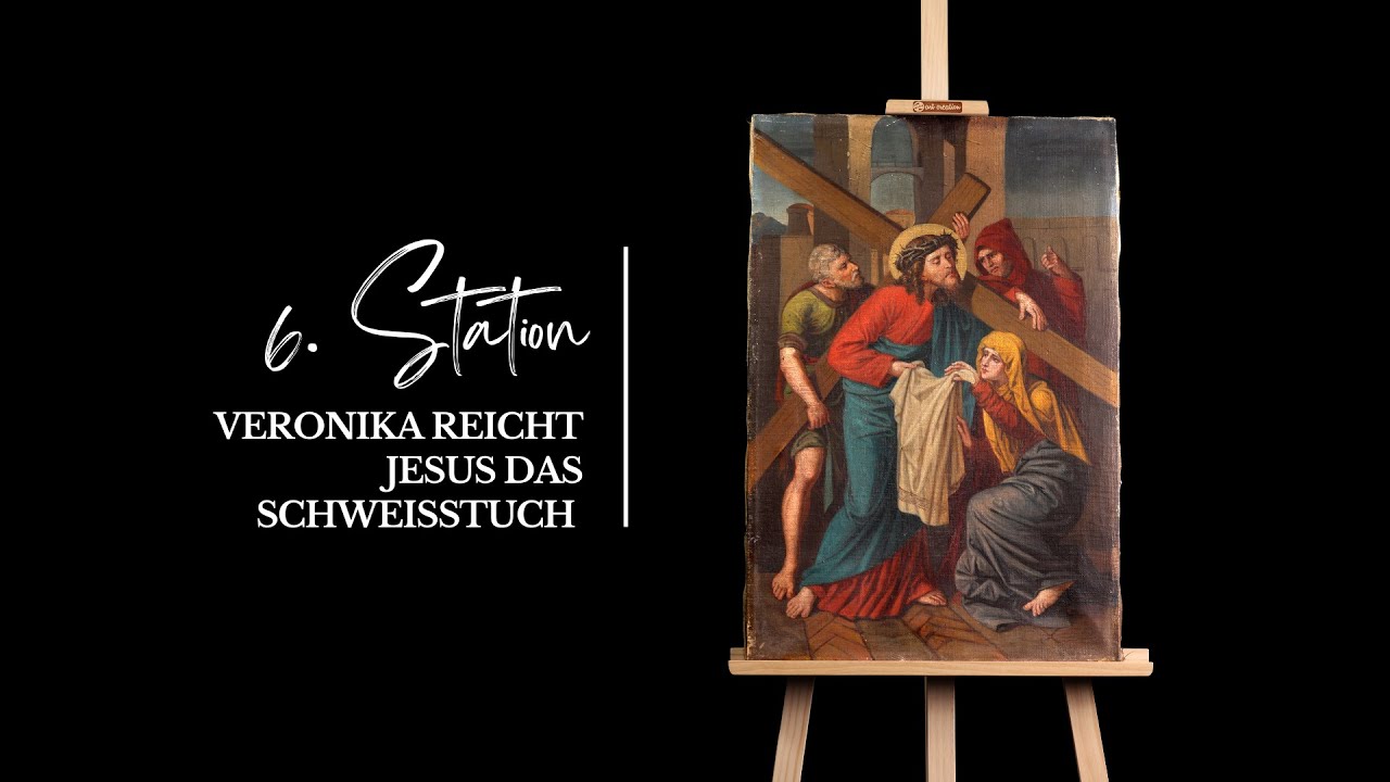 Veronika reicht Jesus das Schweißtuch. 6. Station - Der Kreuzweg mit Bischof Stefan Oster