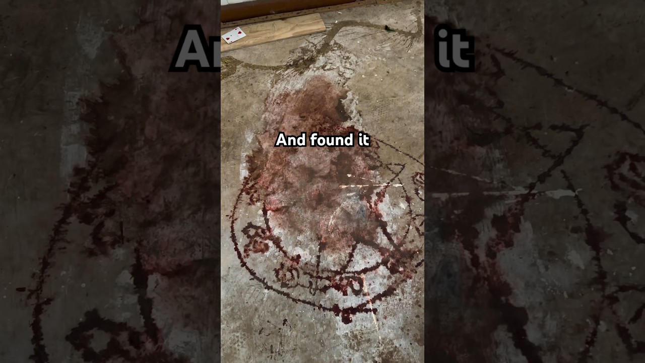 I found a satanic ritual site in this abandoned building #urbex #abandoned #abandonedplaces #shorts