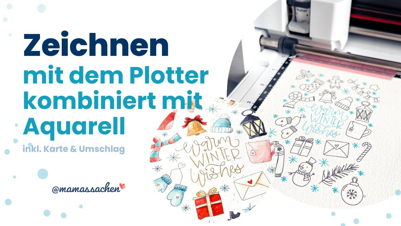 Zeichnen mit dem Plotter und Aquarellfarben | #liveplottenmitsuse