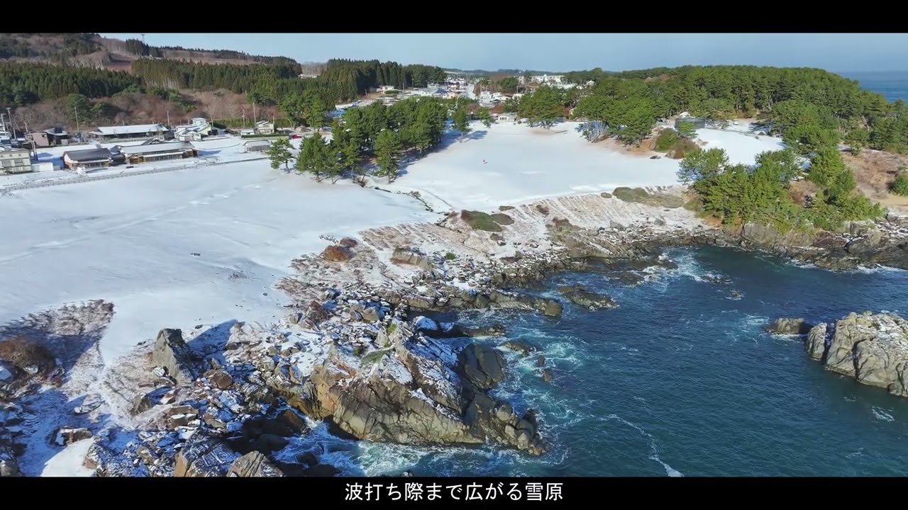 4K映像　青森県　白銀に包まれた種差海岸「2025・ドローン空撮」