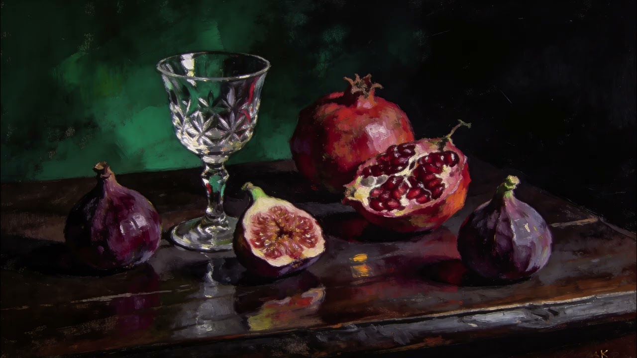 Dark Fruit & Wine Still Life | 4K Dark Moody TV Art | Classical Baroque Painting | 2 Hours