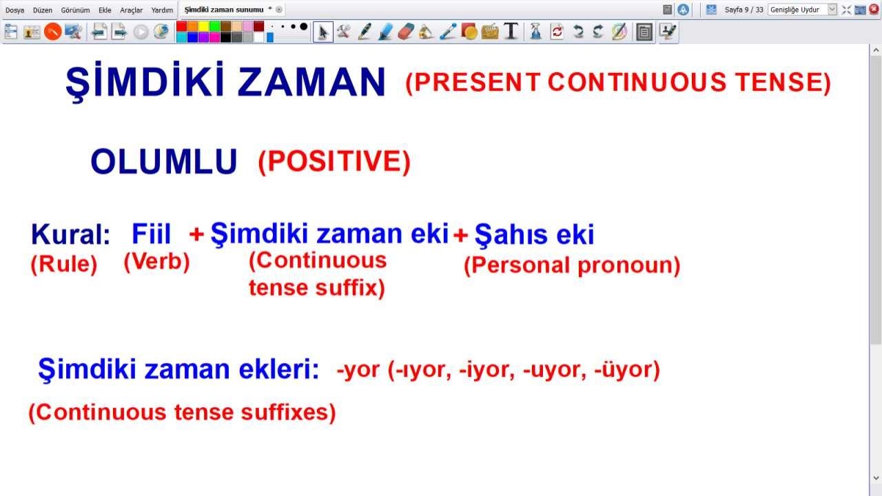 Learn Turkish Present Continuous Tense - Şimdiki Zaman