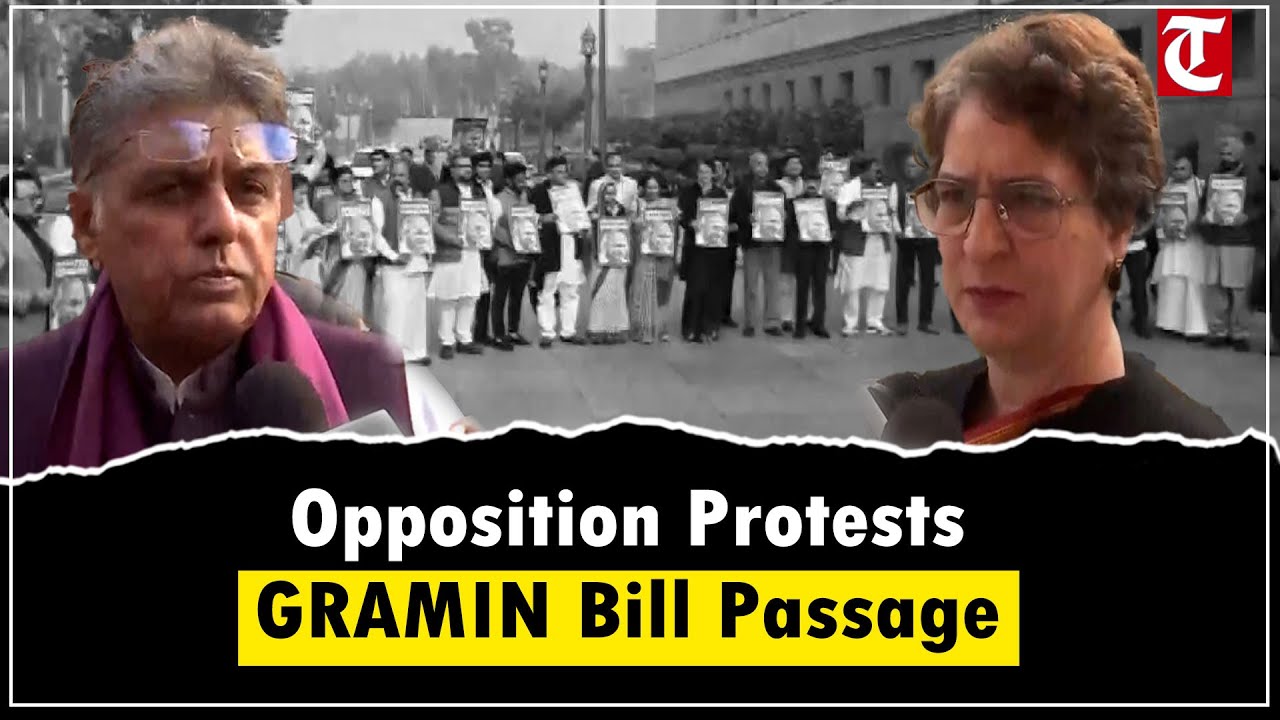 Opposition MPs Protest in Parliament Over Passage of Viksit Bharat Rozgar & Ajeevika Mission Bill