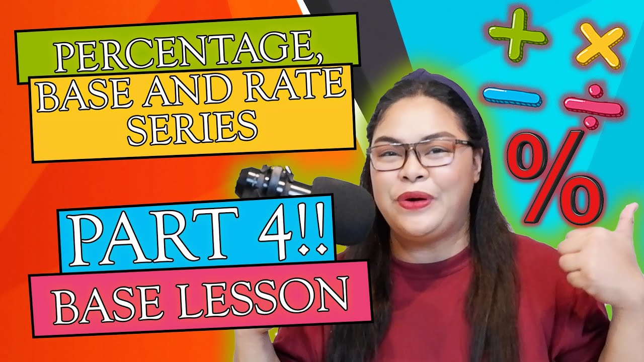 Word Problem: How to solve Percentage, Base and Rate Series PART 4 | Tagalog Explained |Titser Janna