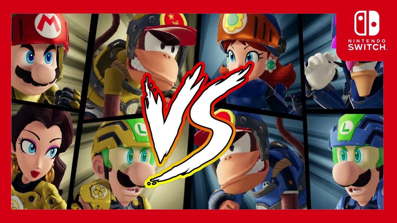 Mario Strikers Battle League - Team Diddy Kong VS Team Daisy - 4K