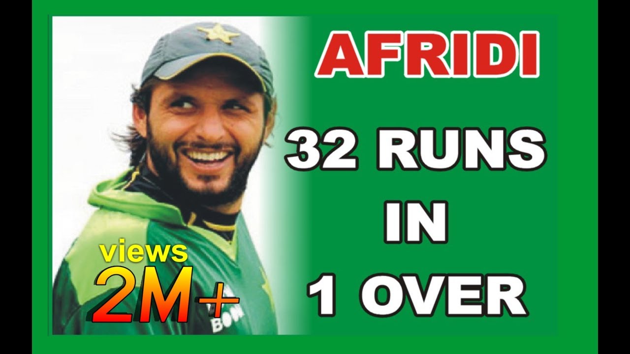 Shahid Afridi 32 Runs in 1 Over vs Sri Lanka, 4,4,6,6,6,6