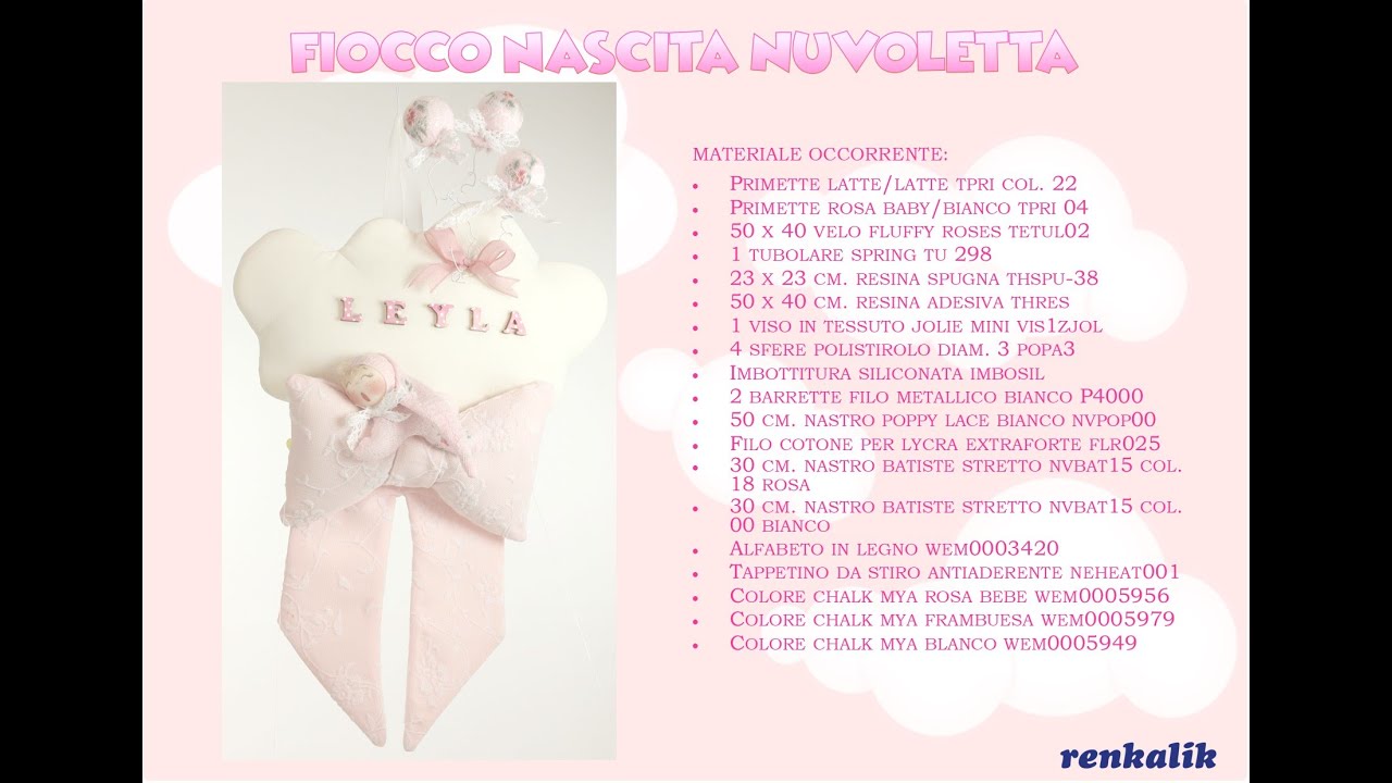 Fiocco nascita nuvoletta