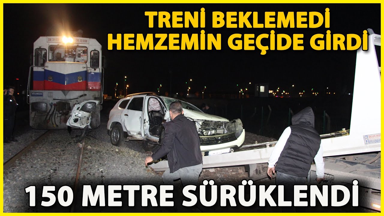 Diyarbakır'da Yük Treni Hemzemin Geçitte Otomobile Çarptı