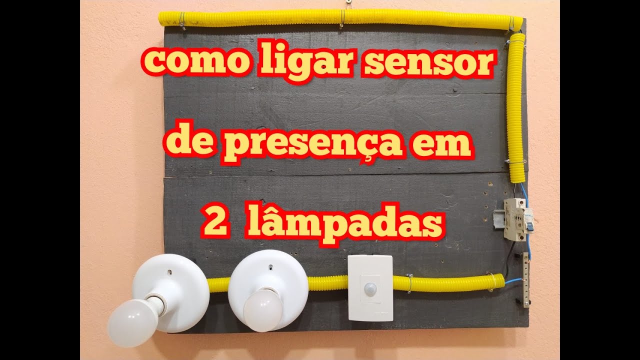 Como ligar sensor de presença em duas lâmpadas.