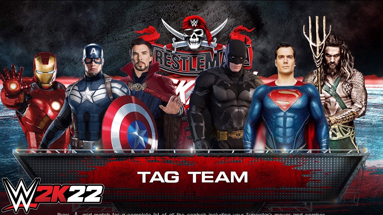 Team Captain America vs Team Superman Tag team Match | Marvel Vs. DC 3V3 - WWE 2K22 PS5 [4K]