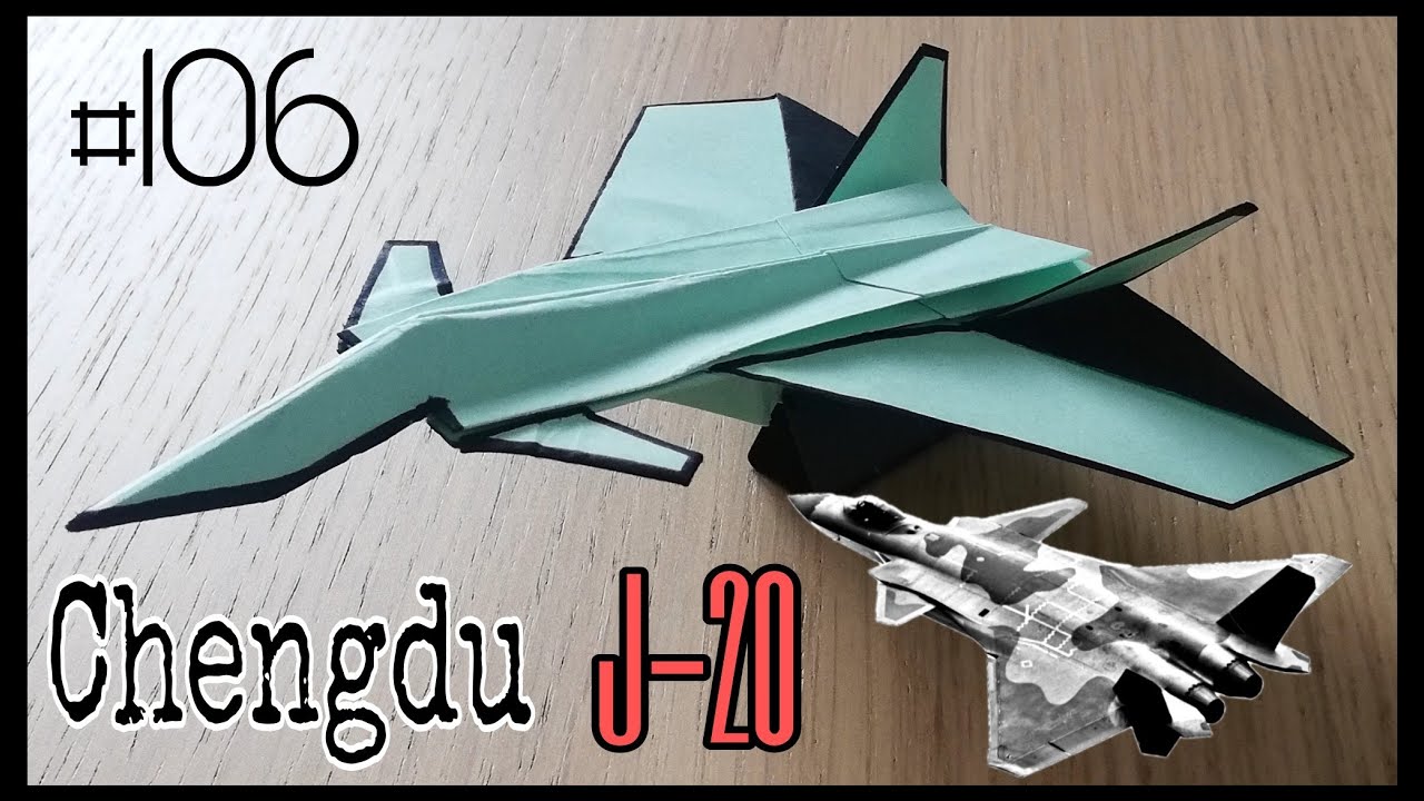 Como hacer un avión de papel caza de combate CHENGDU J-20. Aviones de papel 2022. Origami easy 😺📄✈
