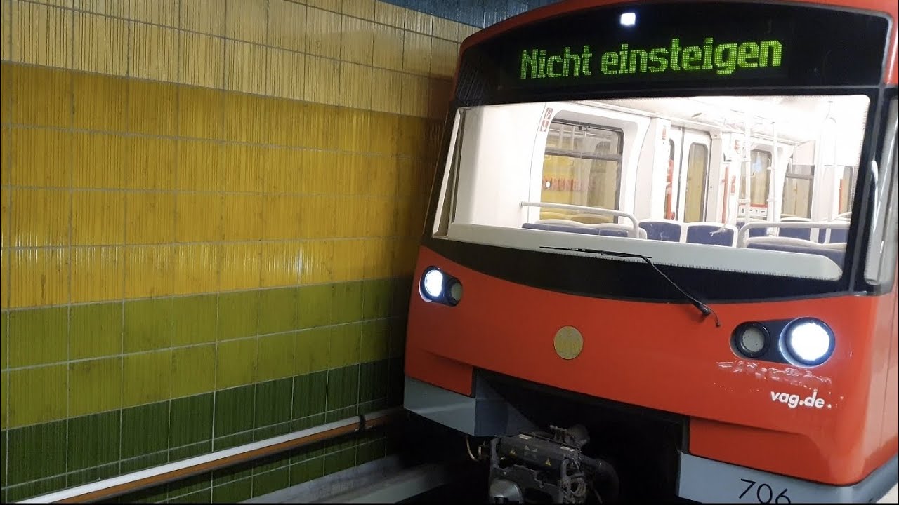 U-Bahn Nürnberg DT3 Wagen 706 , von HAUPTBAHNHOF bis RÖTHENBACH + wendeanlage (ohne mitfahrt)_4K