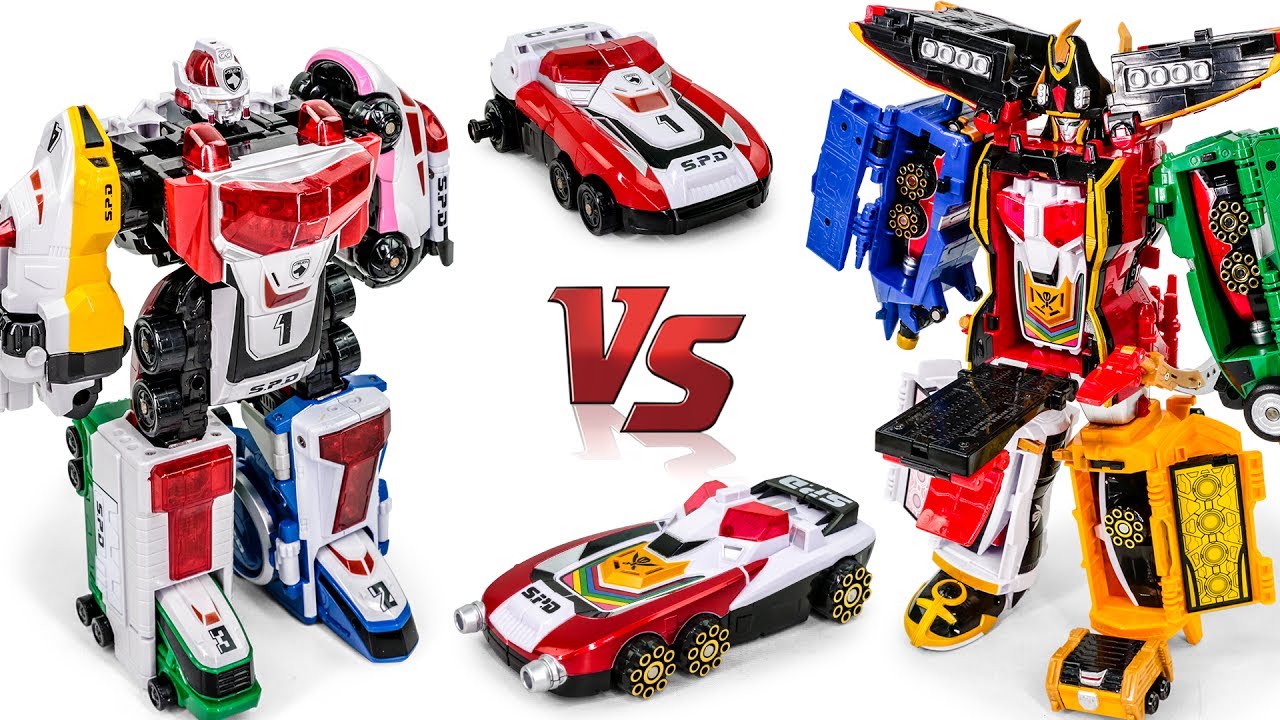 PowerRangers GoKaiger SuperMegaForce Legendary SPD Megazord VS DekaRanger DekaRobo Transformation