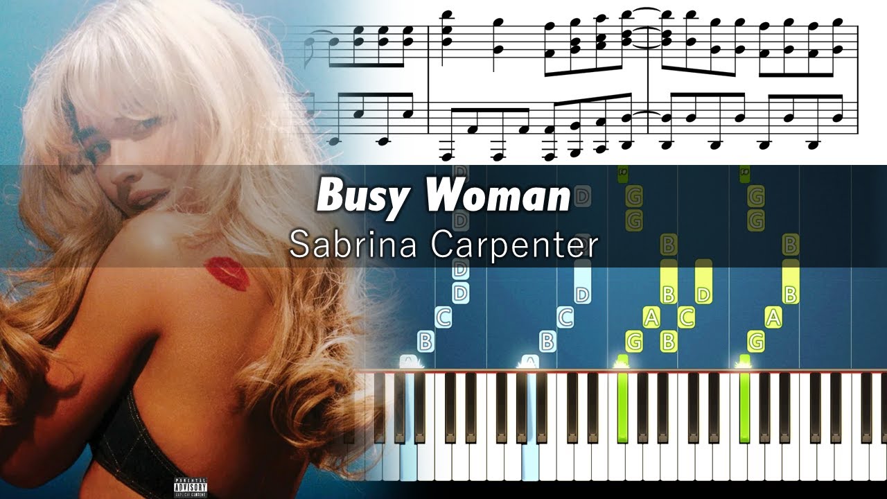 Sabrina Carpenter - Busy Woman - Piano Tutorial with Sheet Music
